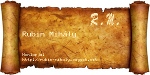 Rubin Mihály névjegykártya